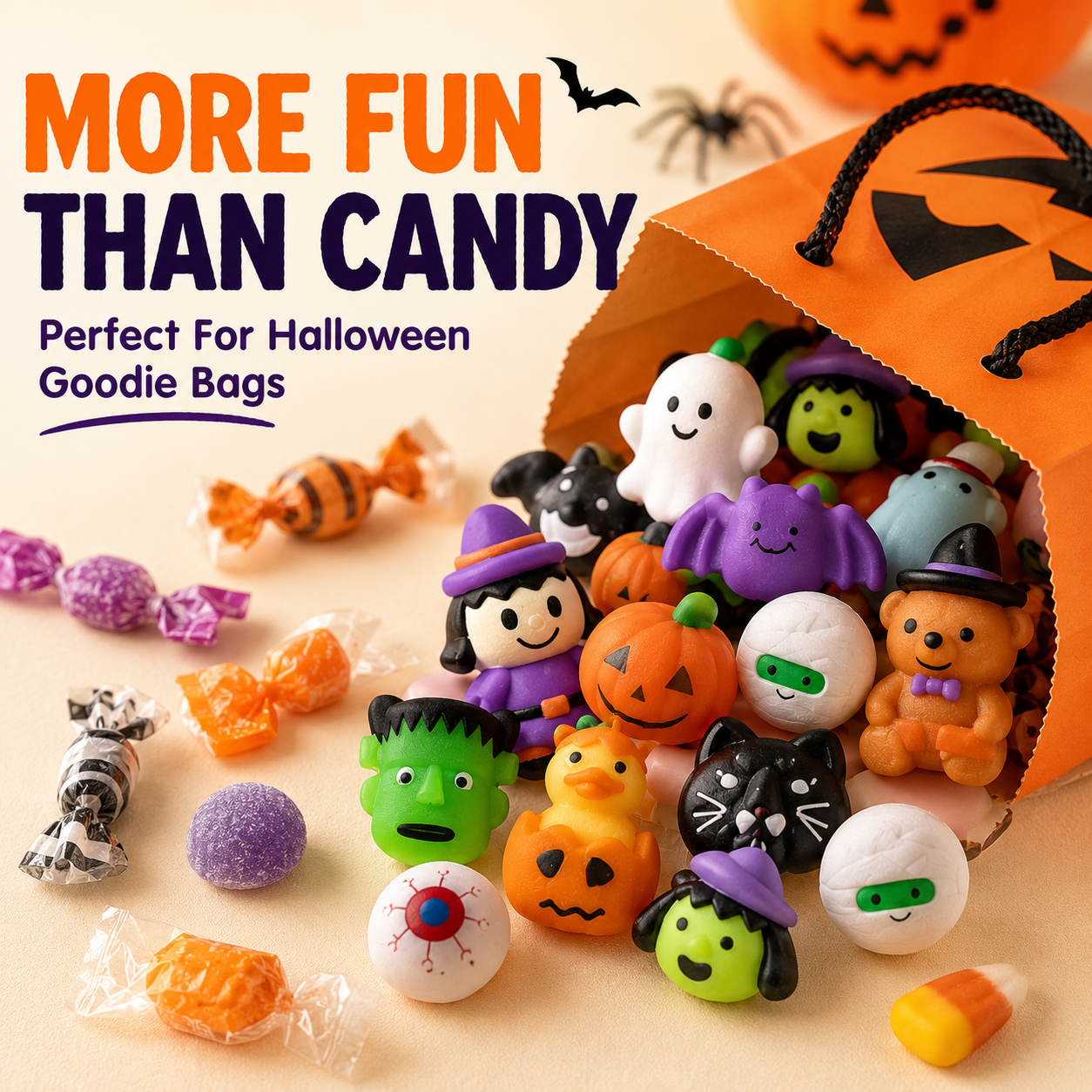 🎃  Halloween Mochi Squishy Toys – Cute Sensory Party Favors & Goodie Bag Fillers