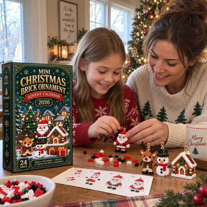 ⏳ Last day to save 49% – 🎄 24-Day Mini Christmas Ornament Advent Calendar | 24 unique festive buildable designs with hanging loops—perfect for decorating Christmas trees, wreaths, and holiday displays 🧱