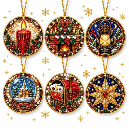 Christmas Craft Favorite — 6-Piece DIY Diamond Painting Ornament Kit