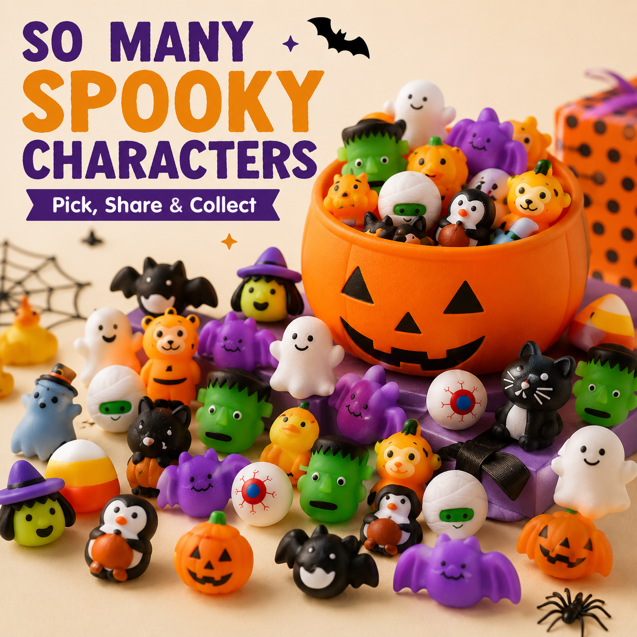 🎃  Halloween Mochi Squishy Toys – Cute Sensory Party Favors & Goodie Bag Fillers