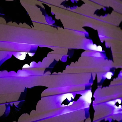 🦇Halloween 3D Bat LED Wall Light Decor🎃💡