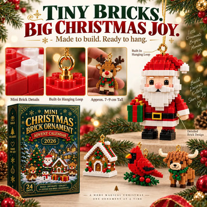 ⏳ Last Day 50% OFF – 🎄24-Day Mini Christmas Brick Ornament Advent Calendar