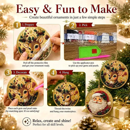 Christmas Craft Favorite — 6-Piece DIY Diamond Painting Ornament Kit