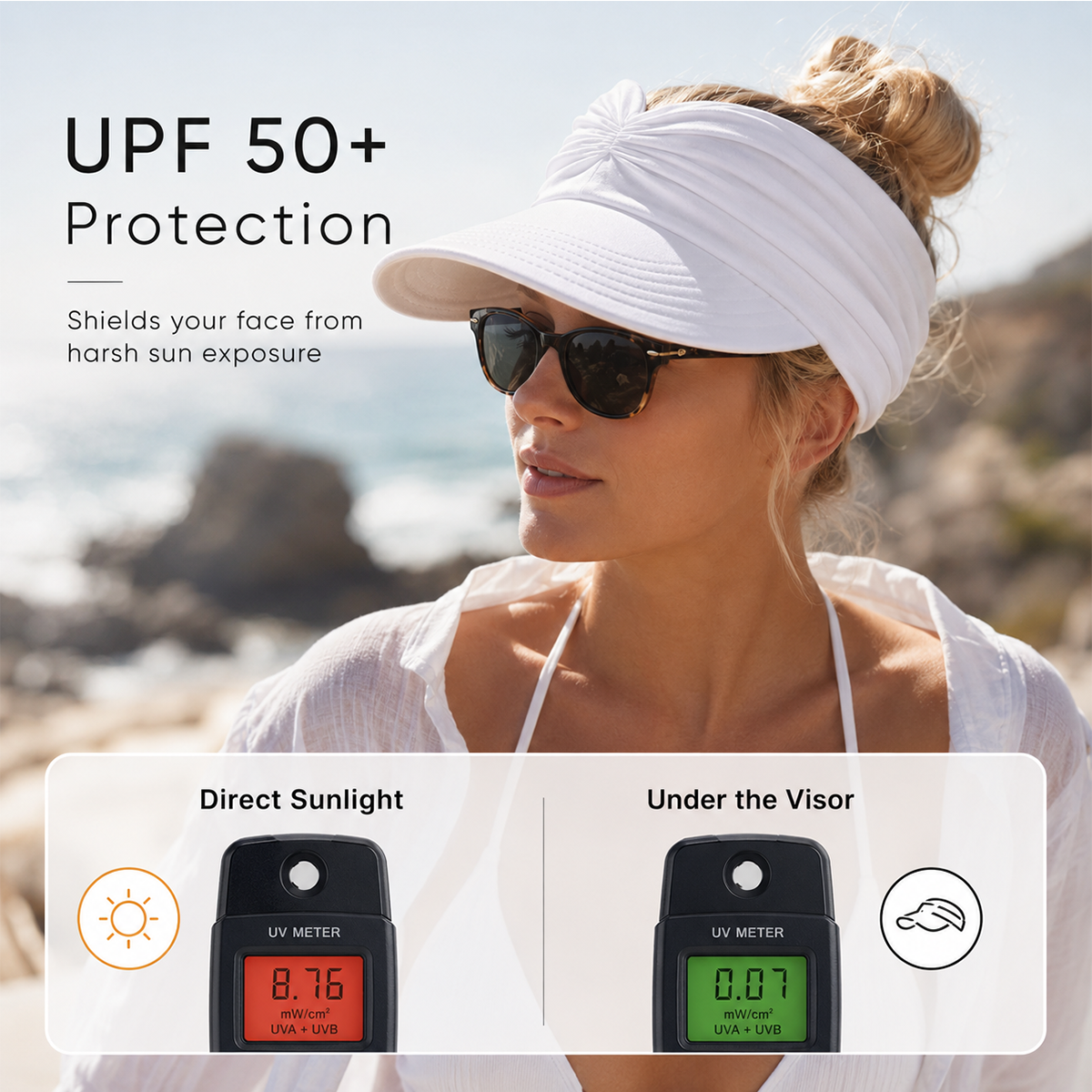 Women's UV Protection Sun Visor Hat