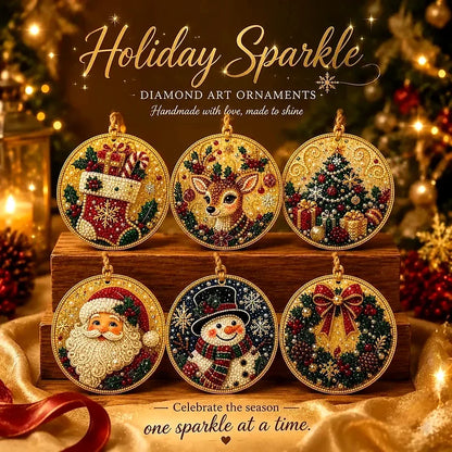 Christmas Craft Favorite — 6-Piece DIY Diamond Painting Ornament Kit