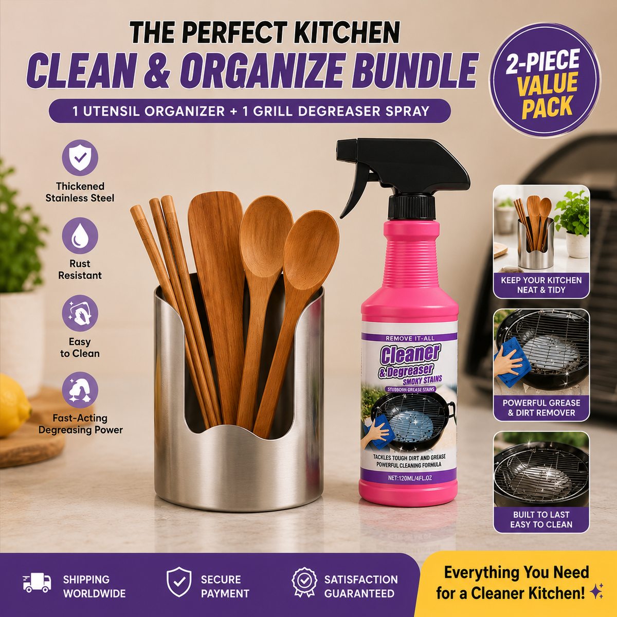 🍳 No More Kitchen Clutter✨ Smart Kitchen Organizer