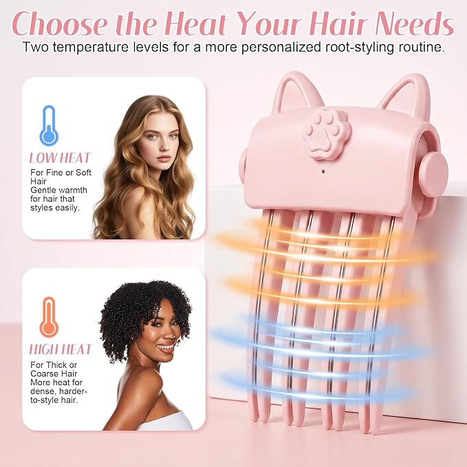 💇 Wireless Heated Root Styler for Instant Hair Volume