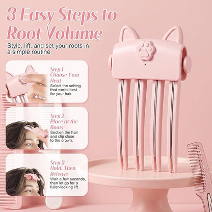 💇 Wireless Heated Root Styler for Instant Hair Volume