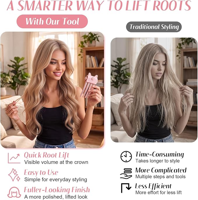 💇 Wireless Heated Root Styler for Instant Hair Volume