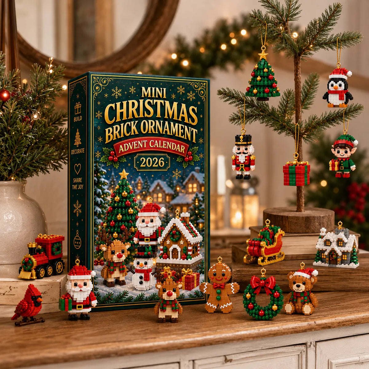 ⏳ Last Day 50% OFF – 🎄24-Day Mini Christmas Brick Ornament Advent Calendar