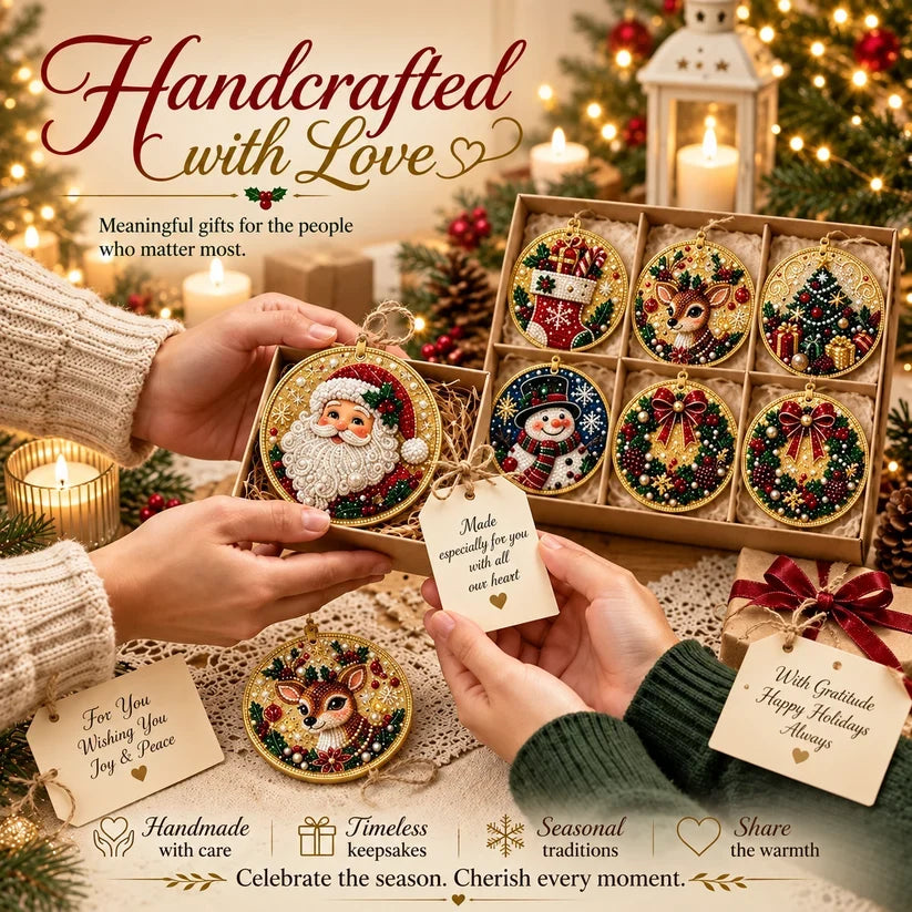 Christmas Craft Favorite — 6-Piece DIY Diamond Painting Ornament Kit