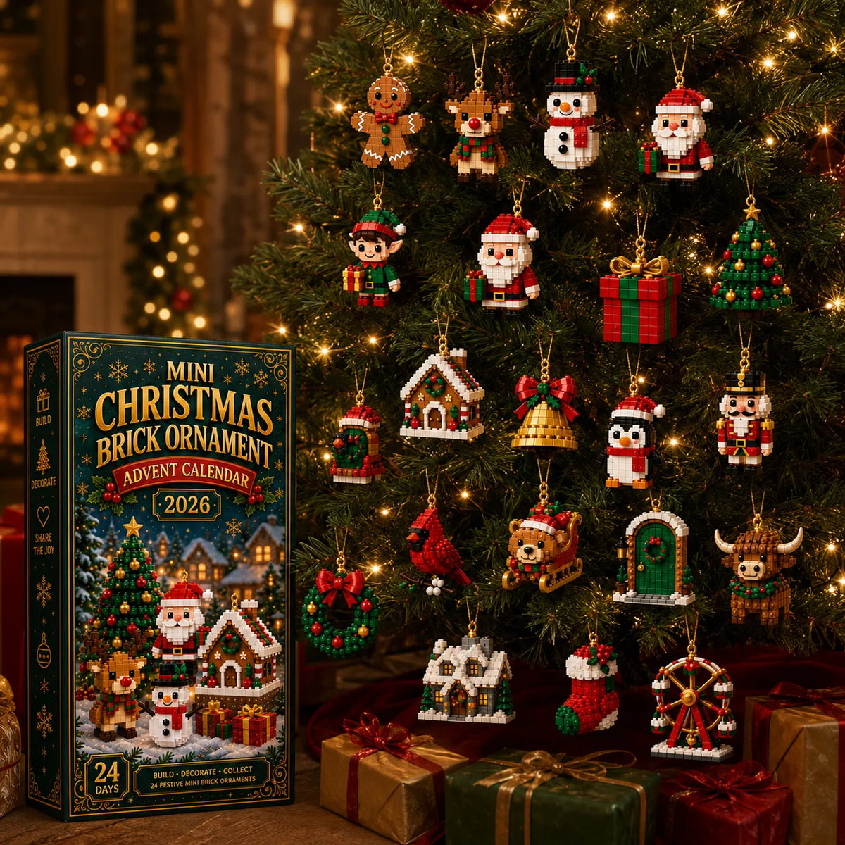 ⏳ Last Day 50% OFF – 🎄24-Day Mini Christmas Brick Ornament Advent Calendar