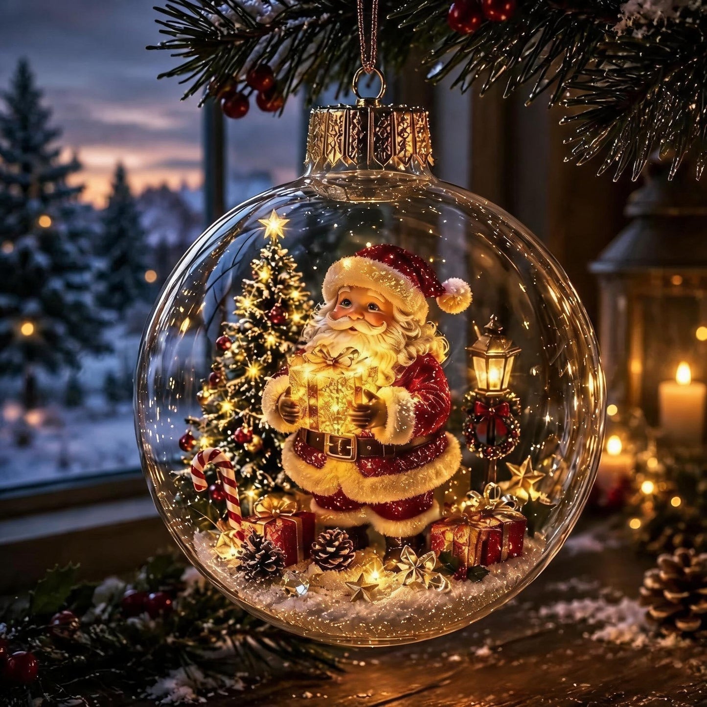 🎄Glowing Christmas Diorama Ornament 👼