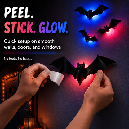 🦇Halloween 3D Bat LED Wall Light Decor🎃💡