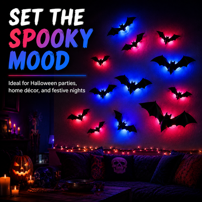 🦇Halloween 3D Bat LED Wall Light Decor🎃💡