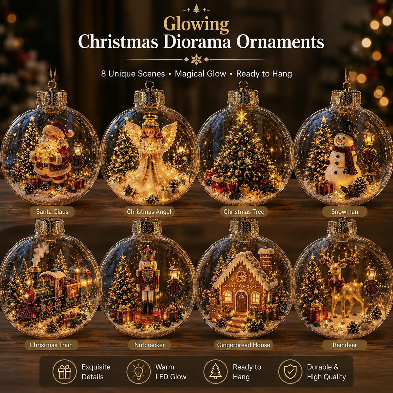 🎄Glowing Christmas Diorama Ornament 👼
