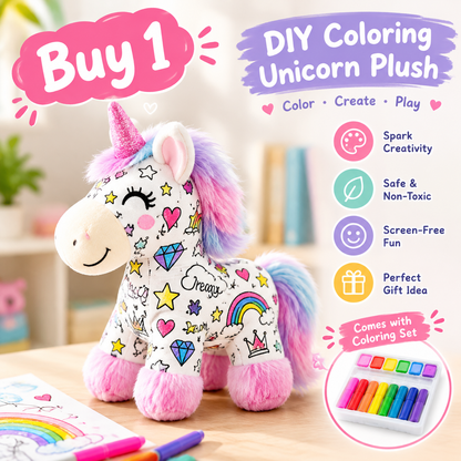 DIY Color-In Unicorn Plush Toy Kit