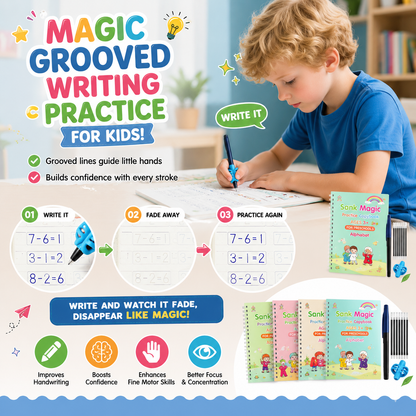 📚MagicBook | Kids Practice Copybook Set (4Pcs/Set)