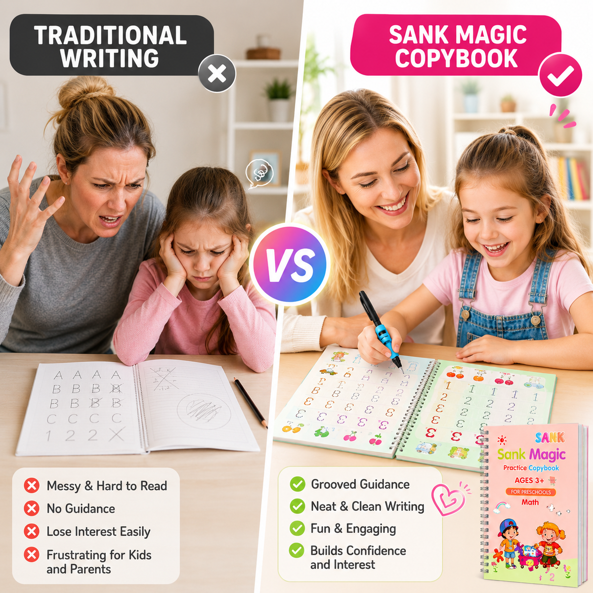📚MagicBook | Kids Practice Copybook Set (4Pcs/Set)