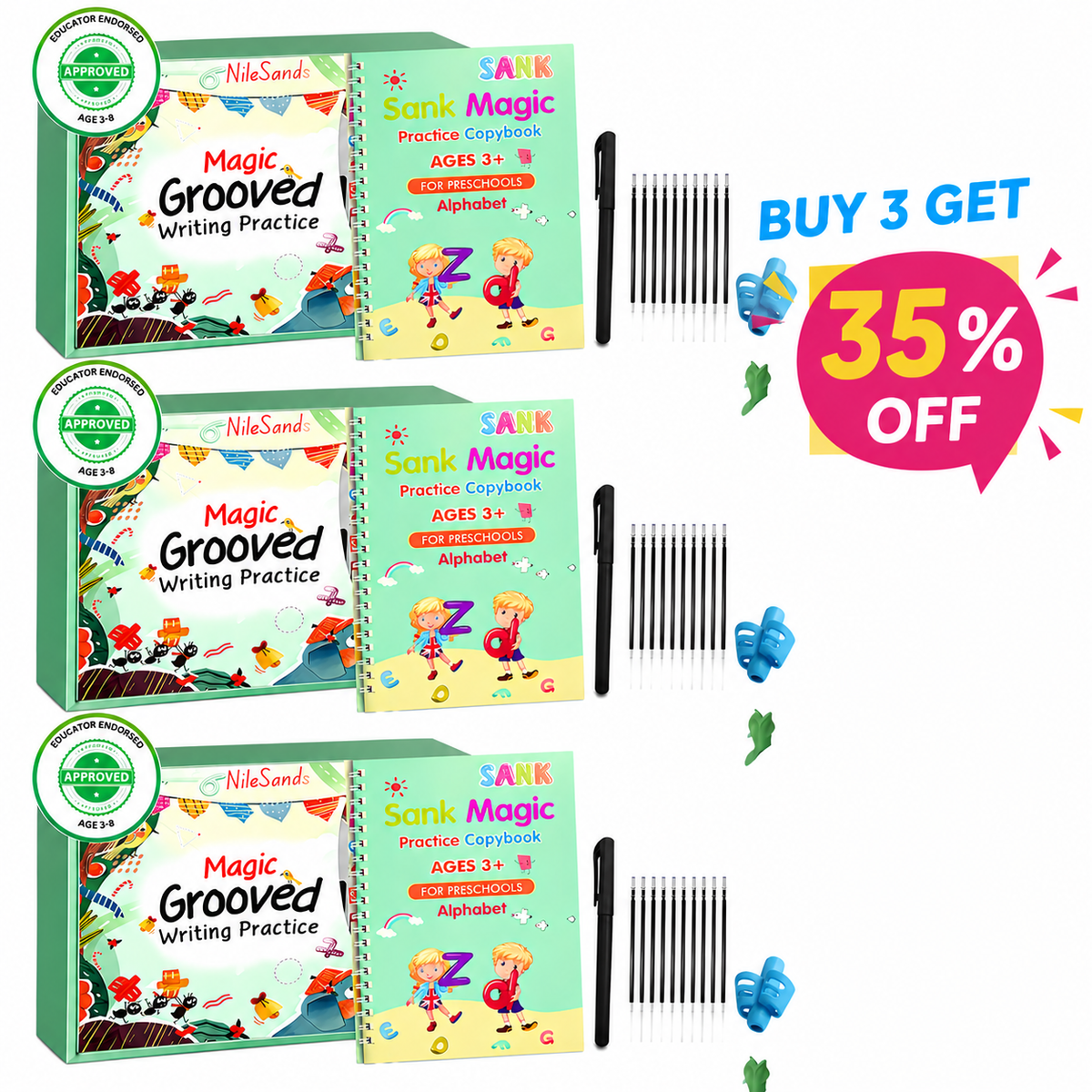📚MagicBook | Kids Practice Copybook Set (4Pcs/Set)