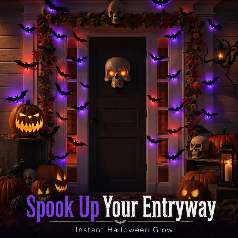🦇Halloween 3D Bat LED Wall Light Decor🎃💡