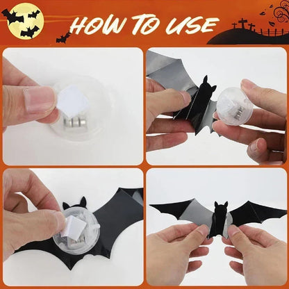 🦇Halloween 3D Bat LED Wall Light Decor🎃💡