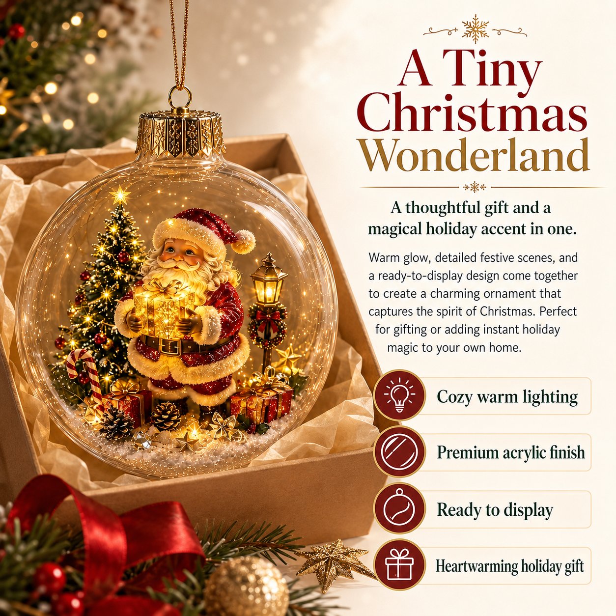 🎄Glowing Christmas Diorama Ornament 👼