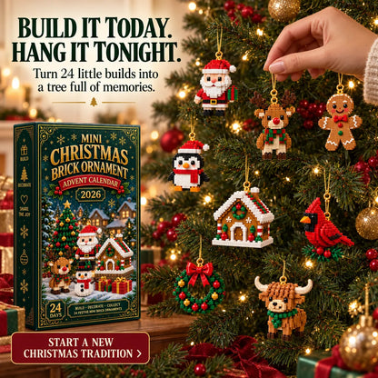⏳ Last Day 50% OFF – 🎄24-Day Mini Christmas Brick Ornament Advent Calendar