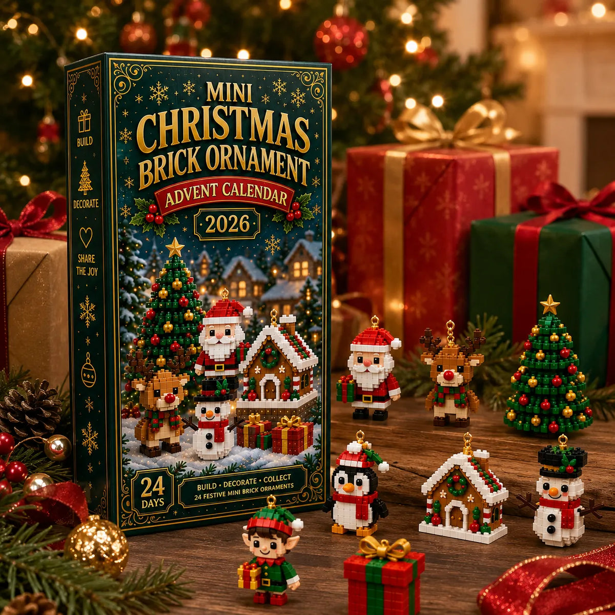 ⏳ Last Day 50% OFF – 🎄24-Day Mini Christmas Brick Ornament Advent Calendar