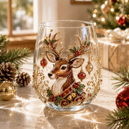 🎄✨ 3D Christmas Glass Art Cup 🎁