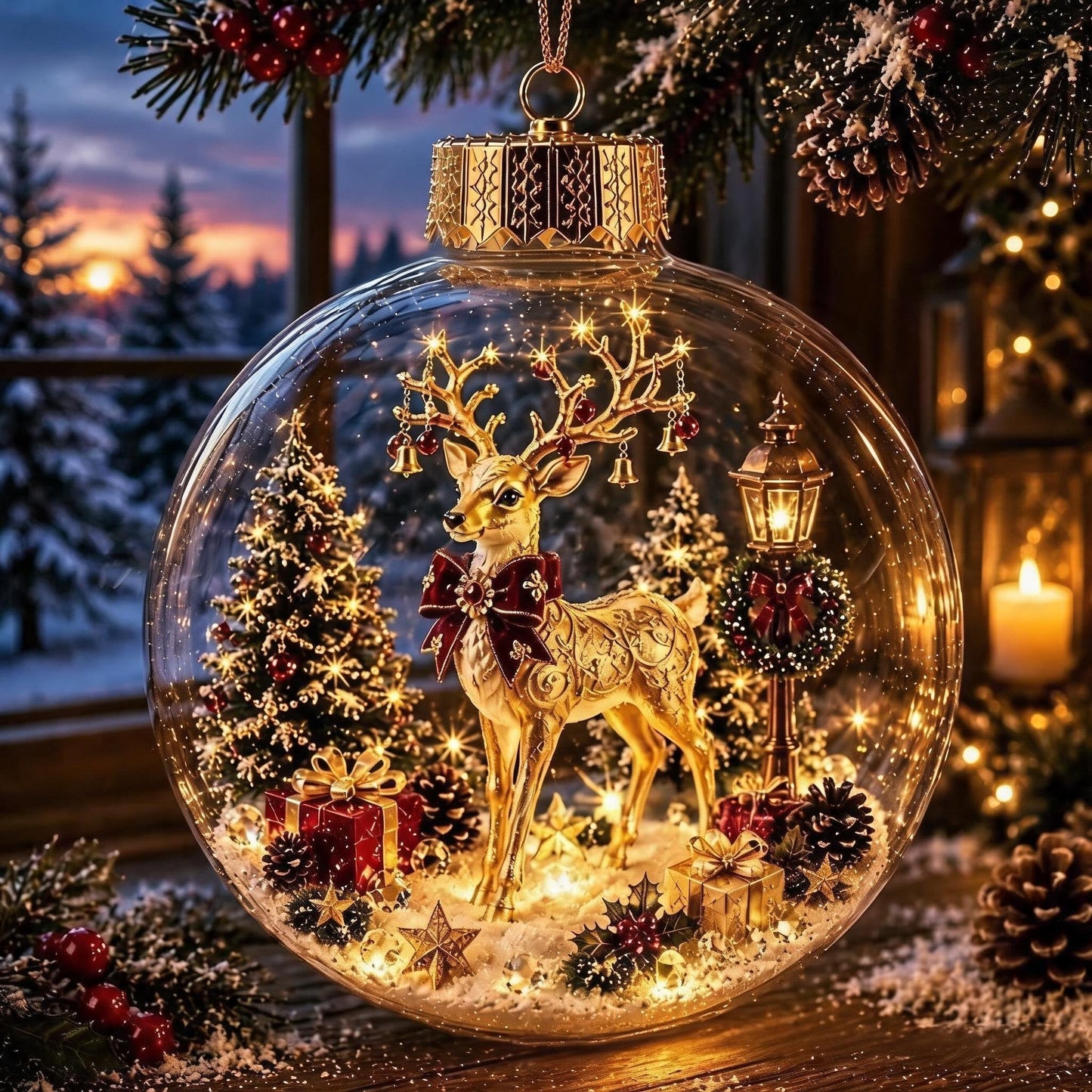 🎄Glowing Christmas Diorama Ornament 👼